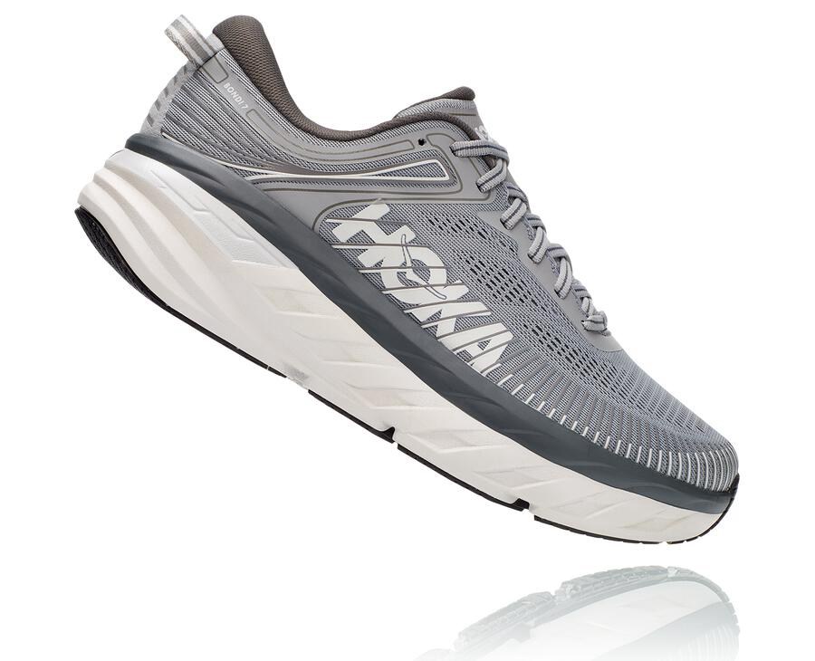 Hoka One One Bondi 7 Löparskor Herr - Grå - ENWJY-1390